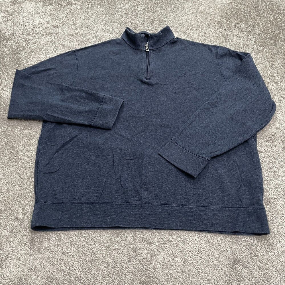 Polo Ralph Lauren 1/4 Zip Sweater Mens XXL Blue Mock Neck Cotton Blend Casual